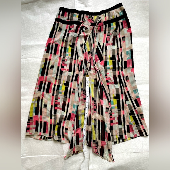 Philippe Adec Paris Size 2 Geometric Print Silk Skirt - Picture 4 of 6